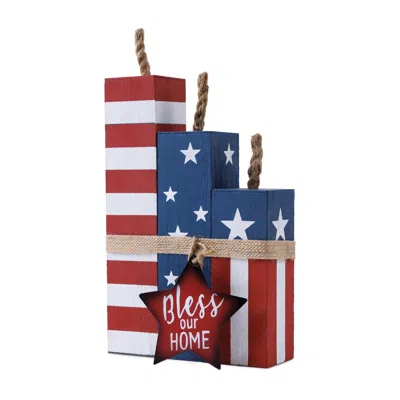 Hivvago Americana Firecracker Block Bundle 14"h In Multi