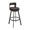 Hivvago Ami 26 Inch Swivel Counter Stool Chair, Curved Open Back Brown Faux Leather In Brown