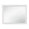Hivvago Ani 37 Inch Modern Rectangular Accent Mirror, Faux Wood Veneer Frame, White In White