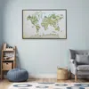 Hivvago Animal World Map Black Floater Frame Print Wall Art In Black