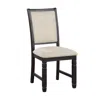 Hivvago Anji 24 Inch Side Dining Chair, Cushioned Seat, Curved Back, Black, Beige