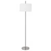 Hivvago Ano Floor Lamp, Slim Frame, White Drum Shade, Chrome Metal 67 Inch In White