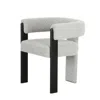 Hivvago Anta Dining Chair, Curved Modern Art Style, Light Gray Polyester Blend