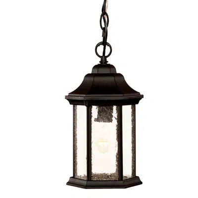 Hivvago Antique Black Textured Glass Lantern Hanging Light