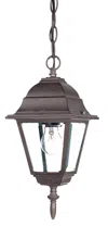 Hivvago Antique Brown Beveled Glass Outdoor Hanging Light In Brown