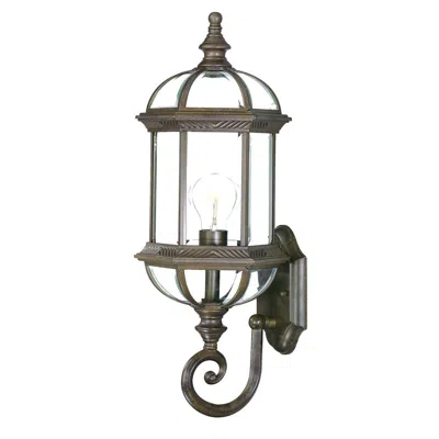 Hivvago Antique Brown Cylindrical Lantern Wall Light