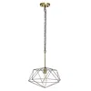 Hivvago Antiqued Brass Caged Iron Ceiling Light With Antiqued Brass Shades In Gold