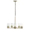 Hivvago Antiqued Brass And Clear Chandelier Five Light Iron Ceiling Light With Clear Shades In Gold