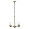 Hivvago Antiqued Brass And Clear Chandelier Three Light Iron Ceiling Light With Clear Shades In Gold