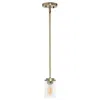 Hivvago Antiqued Brass And Clear Cylinder Iron Ceiling Light With Clear Shades In Gold