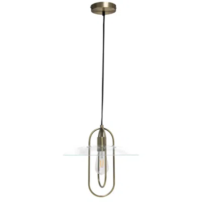Hivvago Antiqued Brass And Clear Simple Iron Ceiling Light With Clear Shades In Brown