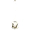 Hivvago Antiqued Brass And Clear Sphere Three Light Iron Ceiling Light With Antiqued Brass And Clear Shades In Gold