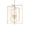 Hivvago Antiqued Gold Geometric Four Light Metal Dimmable Chandelier In Gold