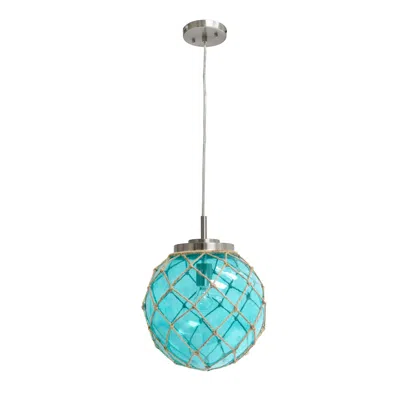 Hivvago Aqua Silver And Natural Sphere Glass Ceiling Light With Aqua And Natural Shades In Blue
