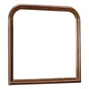 Hivvago Arched Molded Design Wooden Frame Mirror, Cherry Brown And Silver In Brown
