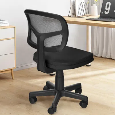 Hivvago Armless Computer Chair With Height Adjustment And Breathable Mesh For Home Office-black