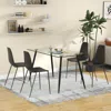 Hivvago Armless Dining Chair Set Of 4 Leisure Chair With Anti-slip Foot Pads-black
