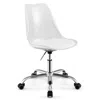 Hivvago Armless Rolling Office Chair With Swivel Seat And Pu Leather Cushion In White