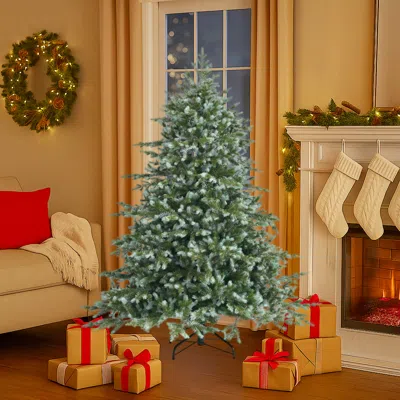 Hivvago Artificial 6ft Spruce Xmas Tree - Hinged Branches For Quick Assembly In Green