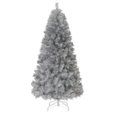 Hivvago Artificial Christmas Tree 6 Feet Easy Setup Holiday Party Decor With Lights In Gray