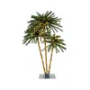 Hivvago Artificial Lighted Palm Tree With Metal Base 157 Branch Tips And 930 Warm White Led Lights