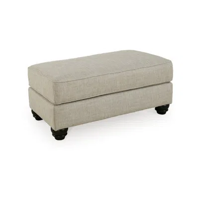 Hivvago Asen 44 Inch Ottoman With Plush Cushion In Beige Polyester Upholstery In Gray