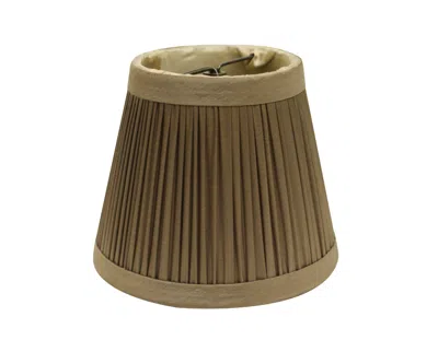 Hivvago Ash Gray Taffeta Pleated Empire Lamp Shade In Brown