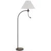 Hivvago Ashy 68 Inch Floor Lamp, Gooseneck Led, White Shade, Black Arc Pole In White