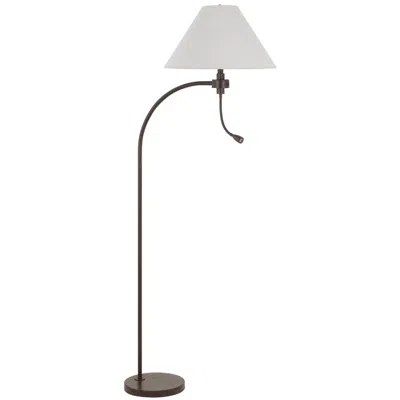Hivvago Ashy 68 Inch Floor Lamp, Gooseneck Led, White Shade, Black Arc Pole