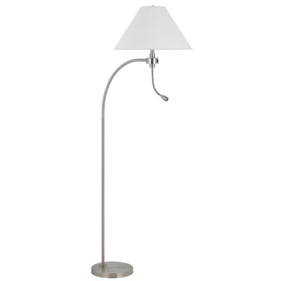Hivvago Ashy 68 Inch Floor Lamp, Gooseneck Led, White Shade, Bronze Arc Pole