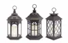 Hivvago Assorted Lanterns With Led Candle (set Of 3) In Black