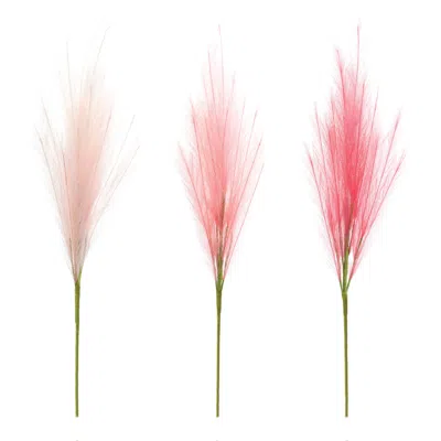Hivvago Assorted Pink Plume Spray (set Of 3) In Multi