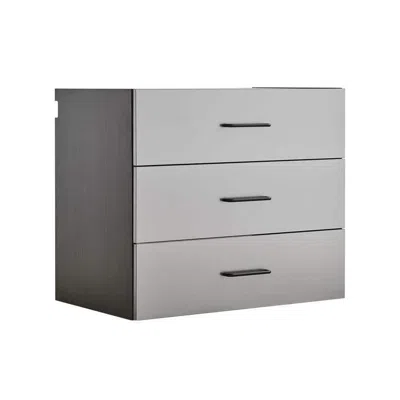 Hivvago Asti Garage Wall Storage Cabinet, 32 Inch 3 Drawers, Gray Metallic