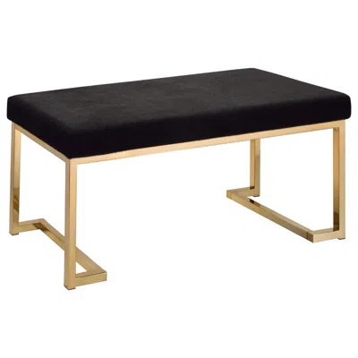 Hivvago Astonishing Bench, Black Fabric & Gold