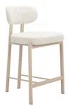 Hivvago Aurea Counter Stool (set Of 2) Light Gray In White