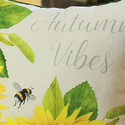 Hivvago Autumn Vibes Sunflower Throw Pillow In Green