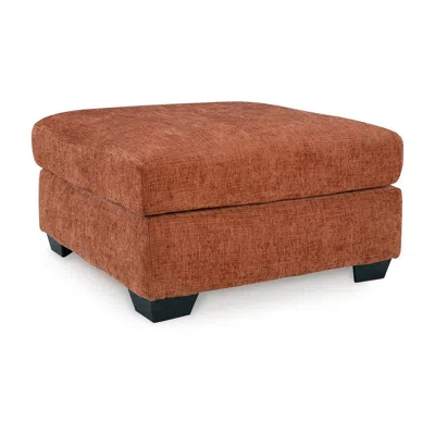 Hivvago Avie Oversized Accent Ottoman, Burnt Orange Polyester Cushion, 38 Inch In Brown