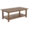 Hivvago Ayne Coffee Table, 1 Shelf, Distressed Brown Wood Frame, 47 Inch In Brown