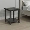 Hivvago Ayne Side End Table, 1 Bottom Shelf, Black Wood Frame, Square 20 Inch In Brown