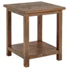 Hivvago Ayne Side End Table, 1 Shelf, Distressed Brown Wood, Square 20 Inch In Brown