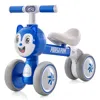 Hivvago Baby Balance Bike No Pedal Lightweight Infant 4 Wheels Baby Bicycle In Blue