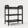 Hivvago Baby Changing Table In Black Wood Finish With Safety Rail And Changing Pad In Black