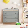 Hivvago Baby Changing Table Infant Diaper With 3 Drawers And Safety Belt-gray