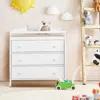 Hivvago Baby Changing Table Infant Diaper With 3 Drawers And Safety Belt-white