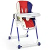 Hivvago Baby High Chair Foldable Feeding Chair With 4 Lockable Wheels-red
