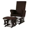 Hivvago Baby Nursery Relax Rocker Rocking Chair Glider And Ottoman Cushion Set-brown