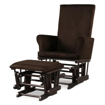 Hivvago Baby Nursery Relax Rocker Rocking Chair Glider And Ottoman Cushion Set-brown