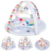 Hivvago Baby Play Gym Mat 7-in-1 Tummy Time Activity Mat With 5 Detachable Toys-multicolor