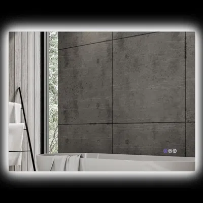 Hivvago Backlit Led Bathroom Mirror 37" X 35" Dimmable With Anti-fog