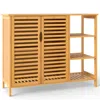 Hivvago Bamboo Bathroom Cabinet 2-door Storage Organizer With Shelves